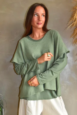 Essential Jersey Layering Long Sleeve Top Khaki