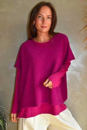 Essential Jersey Layering Long Sleeve Top Magenta