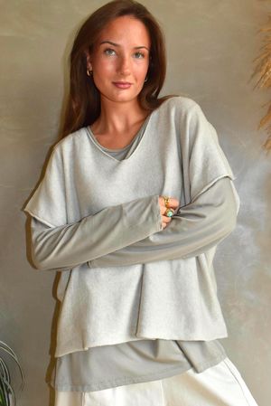 Essential Jersey Layering Long Sleeve Top Mocha