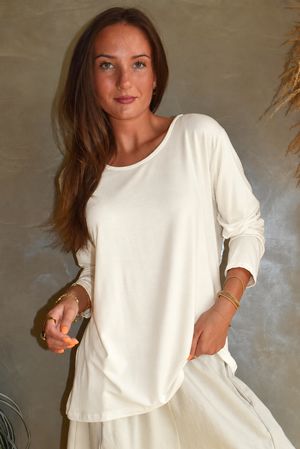 Essential Jersey Layering Long Sleeve Top Warm White