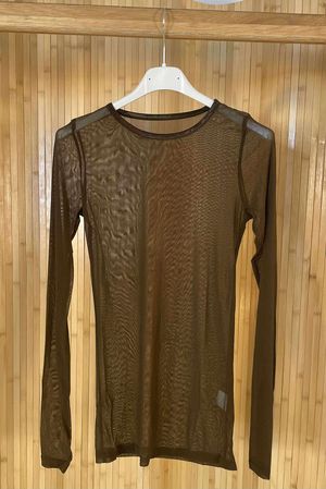 Essential Stretch Mesh Layering Top Brown /20=