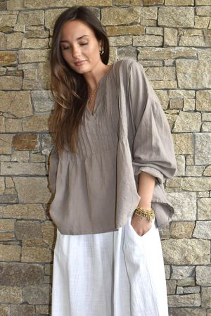 Frame Cotton Classic Pin Tuck Smock Earth