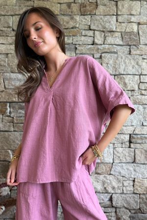 Frame Cotton Nero Pleat Blouse Indian Pink