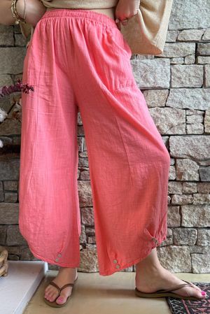 Frame Cotton Slant Pant Coral