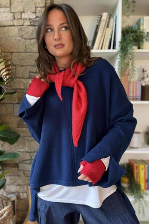 Frankie Waffle Box Knit French Navy /25=