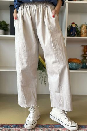 Gaberdine Barrel Pant Stone 