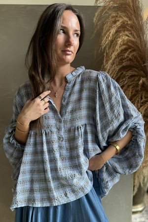 Greta Check Country Smock Denim **