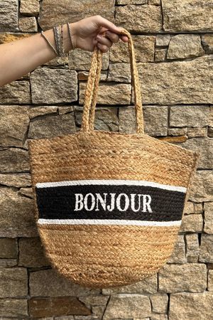 Hamptons Weekend Raffia Tote Bag Bonjour