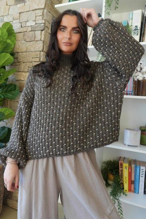 Heritage Funnel Neck Knit Jumper Earth /1/10 pre order due approx 10 days