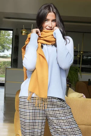 Highland Cotton Cashmere Scarf Ochre 
