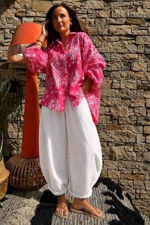 Hush Pillow Cotton Bandana B Boyfriend Shirt Miami Pink