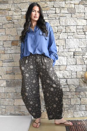 Hush Pillow Cotton Spot On Classic Barrel Pant Chocolate