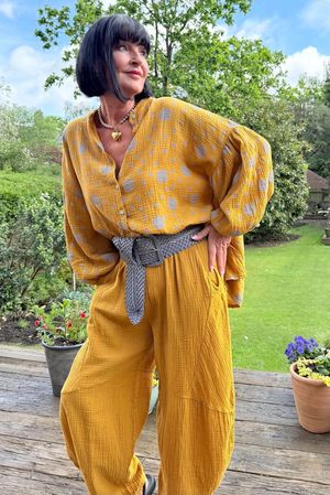Hush Pillow Cotton Spot On Nero Balloon Sleeve Shirt Mustard