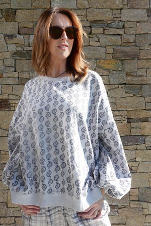 Indira Lantern Sleeve Sweatshirt Smoke & Storm