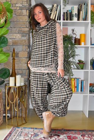 Jasper Plaid Brushed Cotton Shelby Barrel Pant Heritage Green