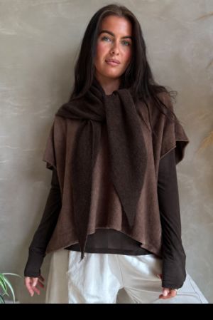 Jonti Knit XL Neckerchief Scarf Chocolate