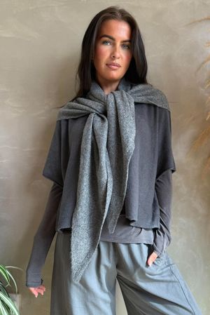 Jonti Knit XL Neckerchief Scarf Dark Grey
