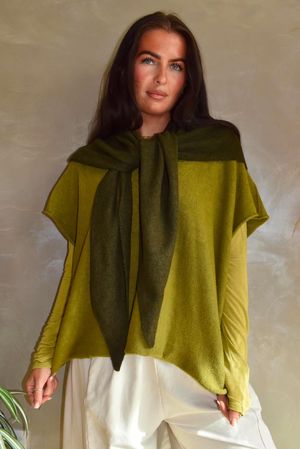 Jonti Knit XL Neckerchief Scarf Deep Olive