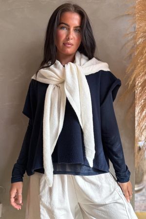 Jonti Knit XL Neckerchief Scarf Ecru
