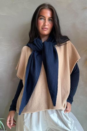 Jonti Knit XL Neckerchief Scarf Navy