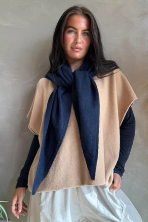 Jonti Knit XL Neckerchief Scarf Navy
