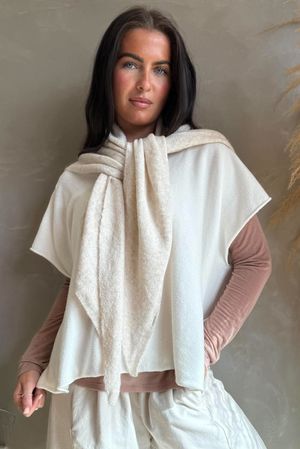 Jonti Knit XL Neckerchief Scarf Oatmeal