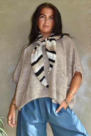 Jonti Stripe Knit Neckerchief Scarf 2