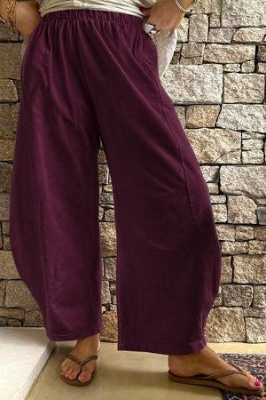 Lagen 7/8 Barrel Pant Aubergine
