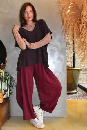 Lagen 7/8 Barrel Pant Aubergine 