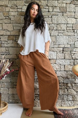 Lagen 7/8 Barrel Pant Chestnut