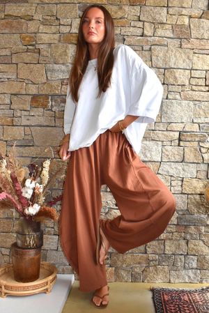 Lagen 7/8 Barrel Pant Chestnut 
