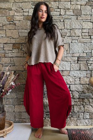 Lagen 7/8 Barrel Pant Sangria