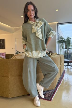 Lagen Classic Barrel Pant Khaki