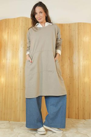 Lagen Classic Cocoon Tunic Mocha /10=