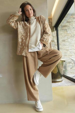 Lagen Classic Sweatshirt Barrel Pant Caramel