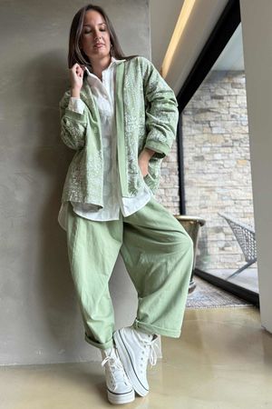 Lagen Classic Sweatshirt Barrel Pant Matcha