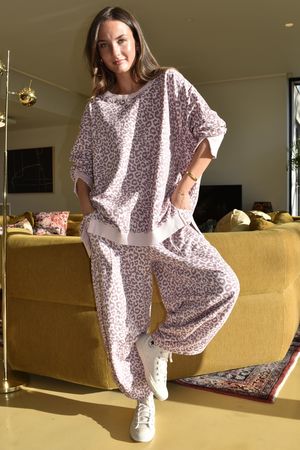 Lagen Leopard Chill Sweatshirt Rose & Plum