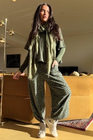 Lagen Leopard Shelby Barrel Pant Khaki & Moss