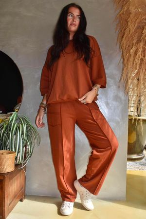Lagen Panel Tapered Leg Trouser Rust