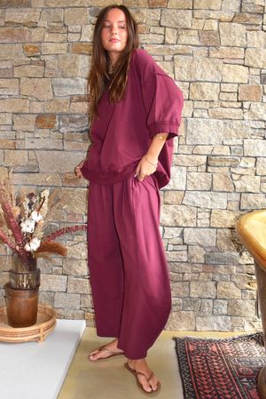 Lagen Relaxed Sweatshirt Aubergine 