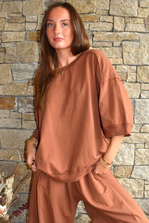 Lagen Relaxed Sweatshirt Chestnut 