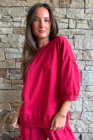 Lagen Relaxed Sweatshirt Sangria