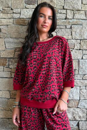 Lagen Wild Thing Relaxed Sweatshirt Merlot