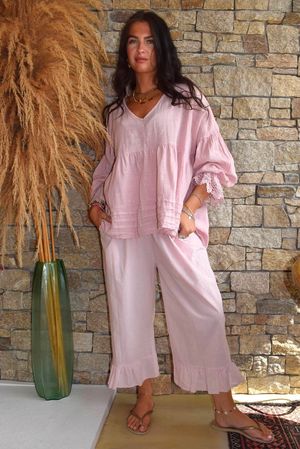 Larc Frill Kick Pant Rose