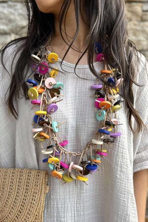 Laundry B Benu Coconut Wood Necklace Style 3 Multi