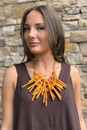 Laundry B Benu Coconut Wood Sunrise Necklace Sunset 10 =