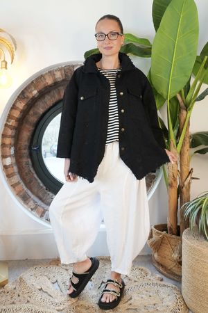 Laundry B Bloom Broderie Anglais Denim Jacket Black /60 **