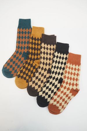 Laundry B Cashmere Blend Harlequin 5 Piece Sock Pack