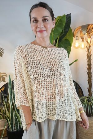 Laundry B Cloud Loose Box Knit Cream