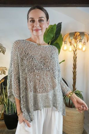 Laundry B Cloud Loose Box Knit Taupe